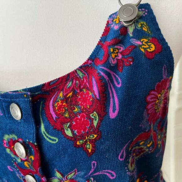 Modcloth Large Dress Y2K Mini Corderoy Fall Stretch Jumper Boho RARE Overalls - Picture 3 of 16